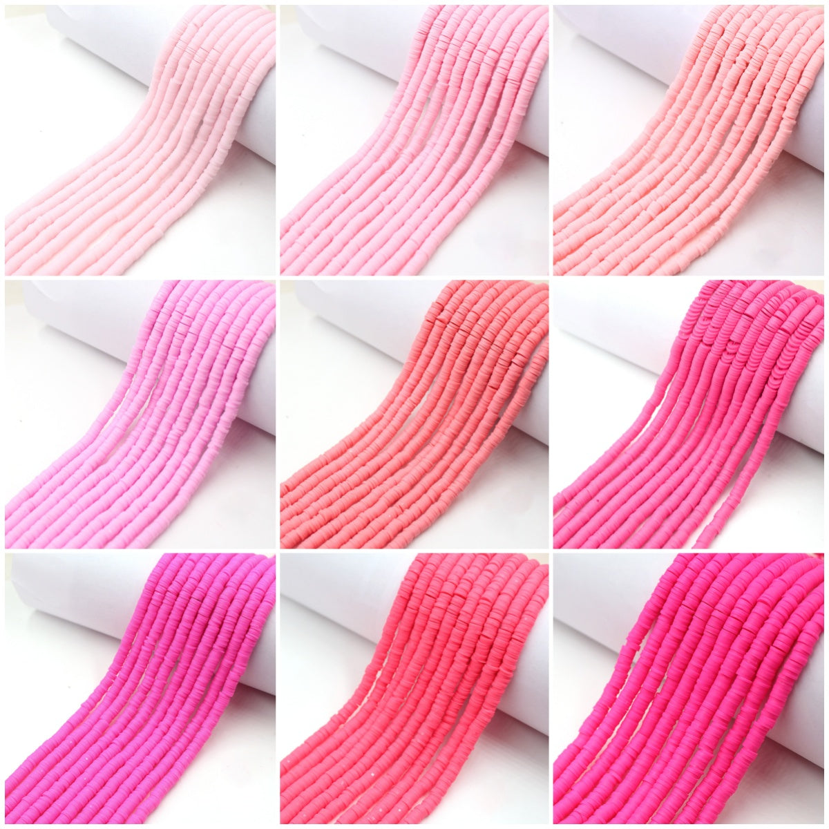 【Color 85#-155#】1 Strand- 16" 6mm vinyl Heishi beads, polymer clay beads