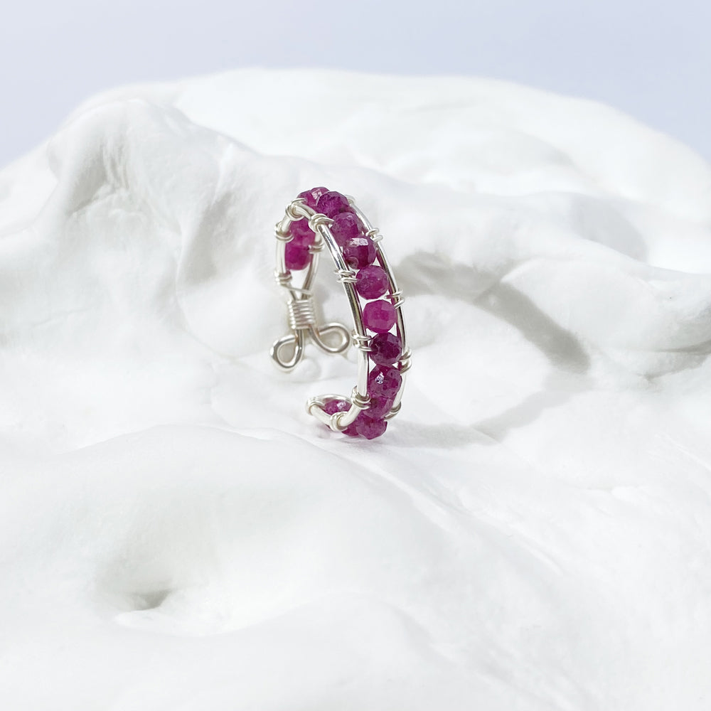 Ruby Rings,Mixed style wire wrapped ruby rings,boho style rings,unique design gift
