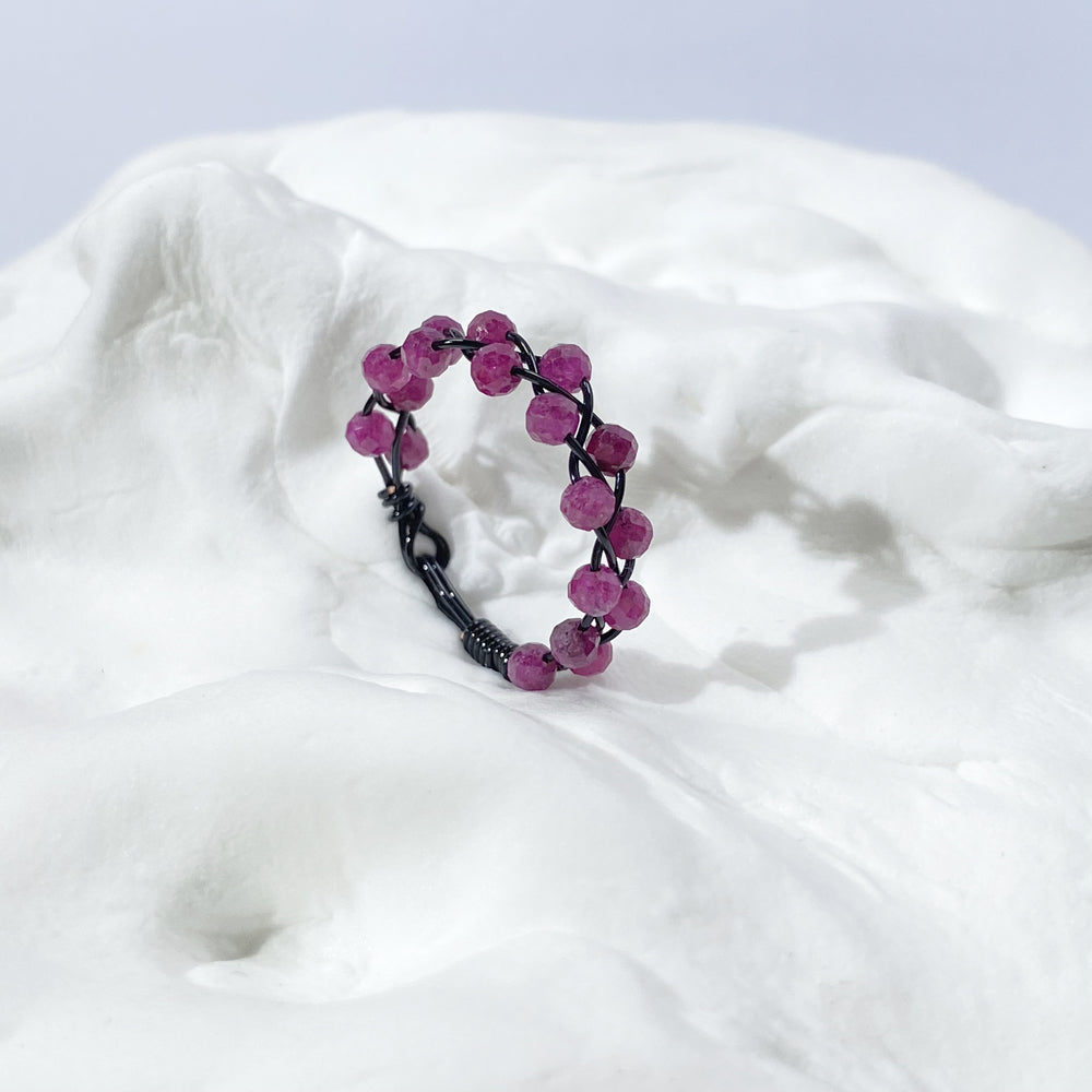 Ruby Rings,Mixed style wire wrapped ruby rings,boho style rings,unique design gift