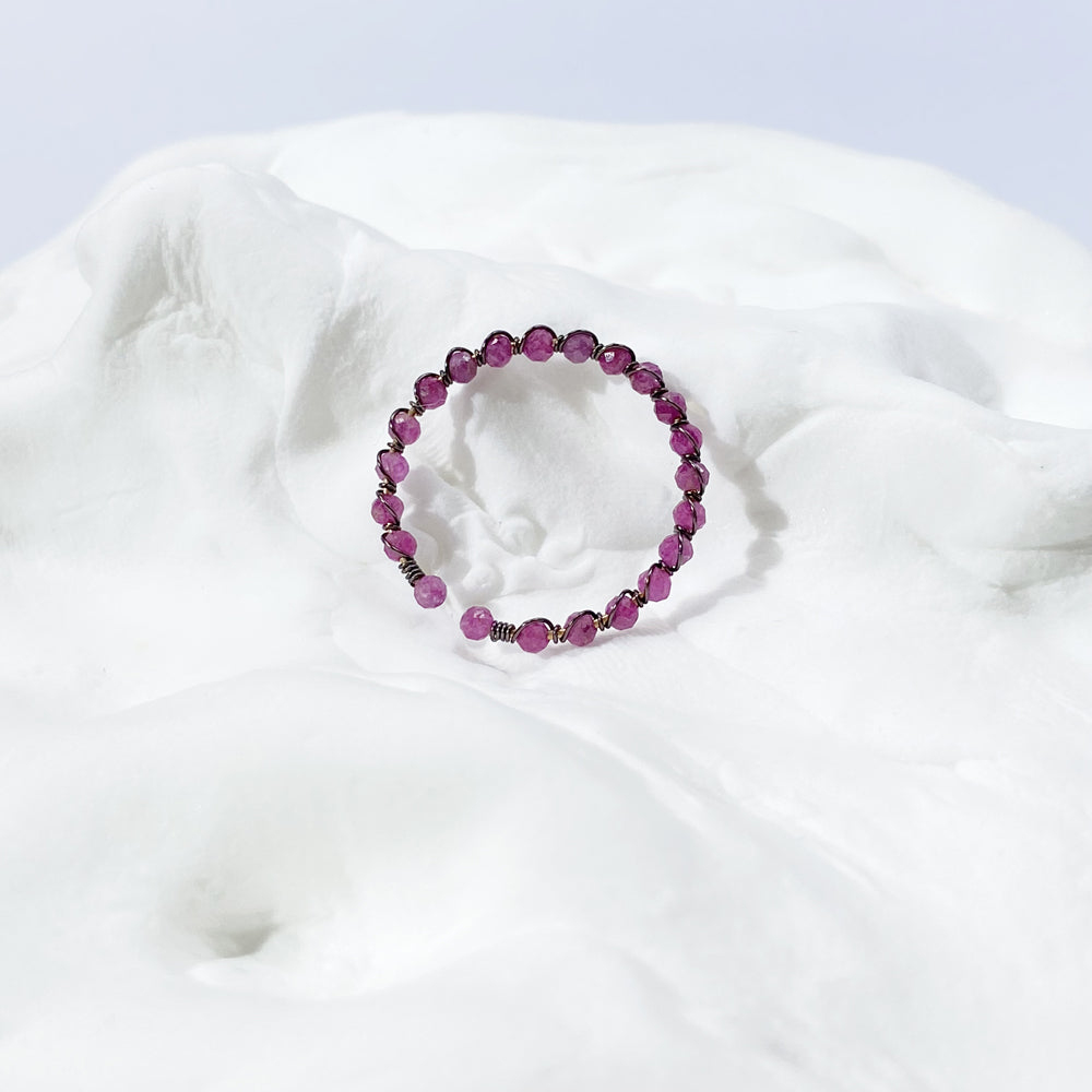 Ruby Rings,Mixed style wire wrapped ruby rings,boho style rings,unique design gift