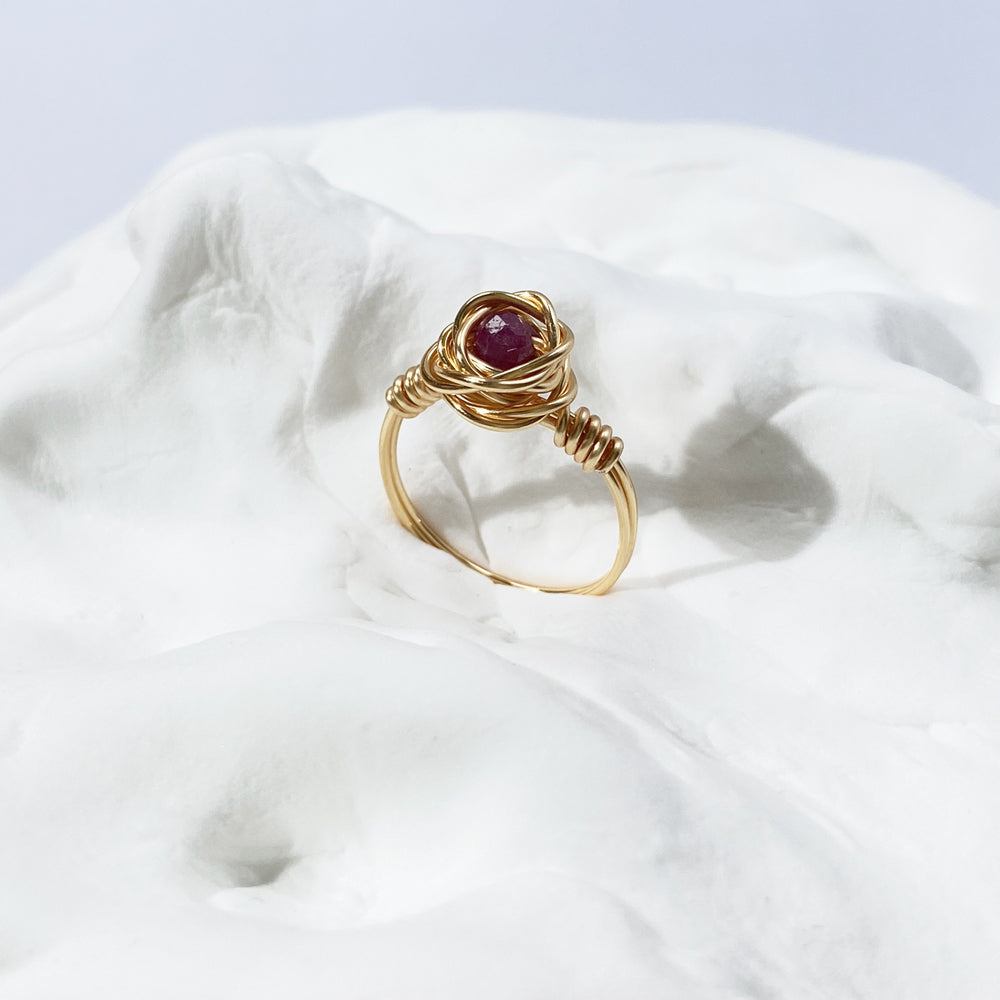 Ruby Rings,Mixed style wire wrapped ruby rings,boho style rings,unique design gift