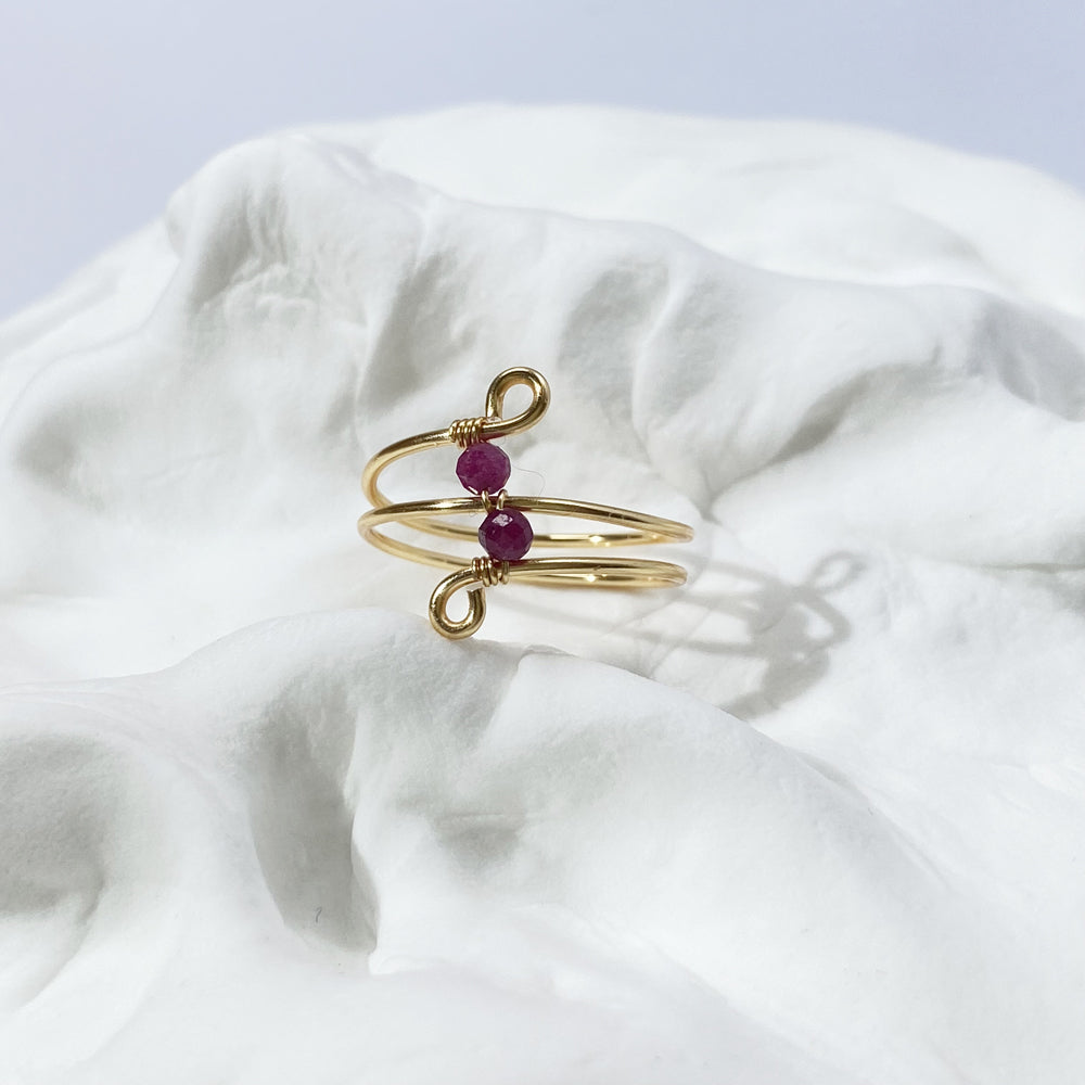 Ruby Rings,Mixed style wire wrapped ruby rings,boho style rings,unique design gift