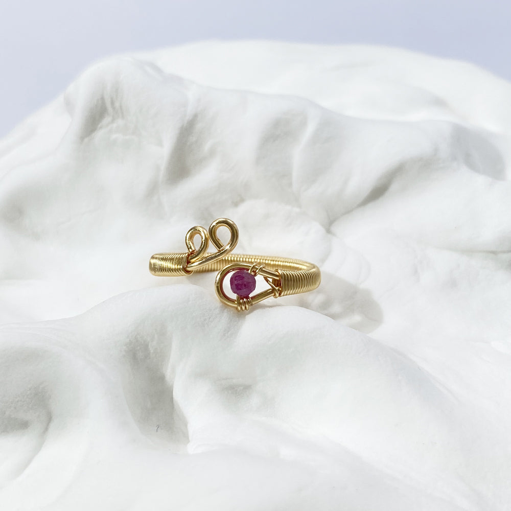 Ruby Rings,Mixed style wire wrapped ruby rings,boho style rings,unique design gift