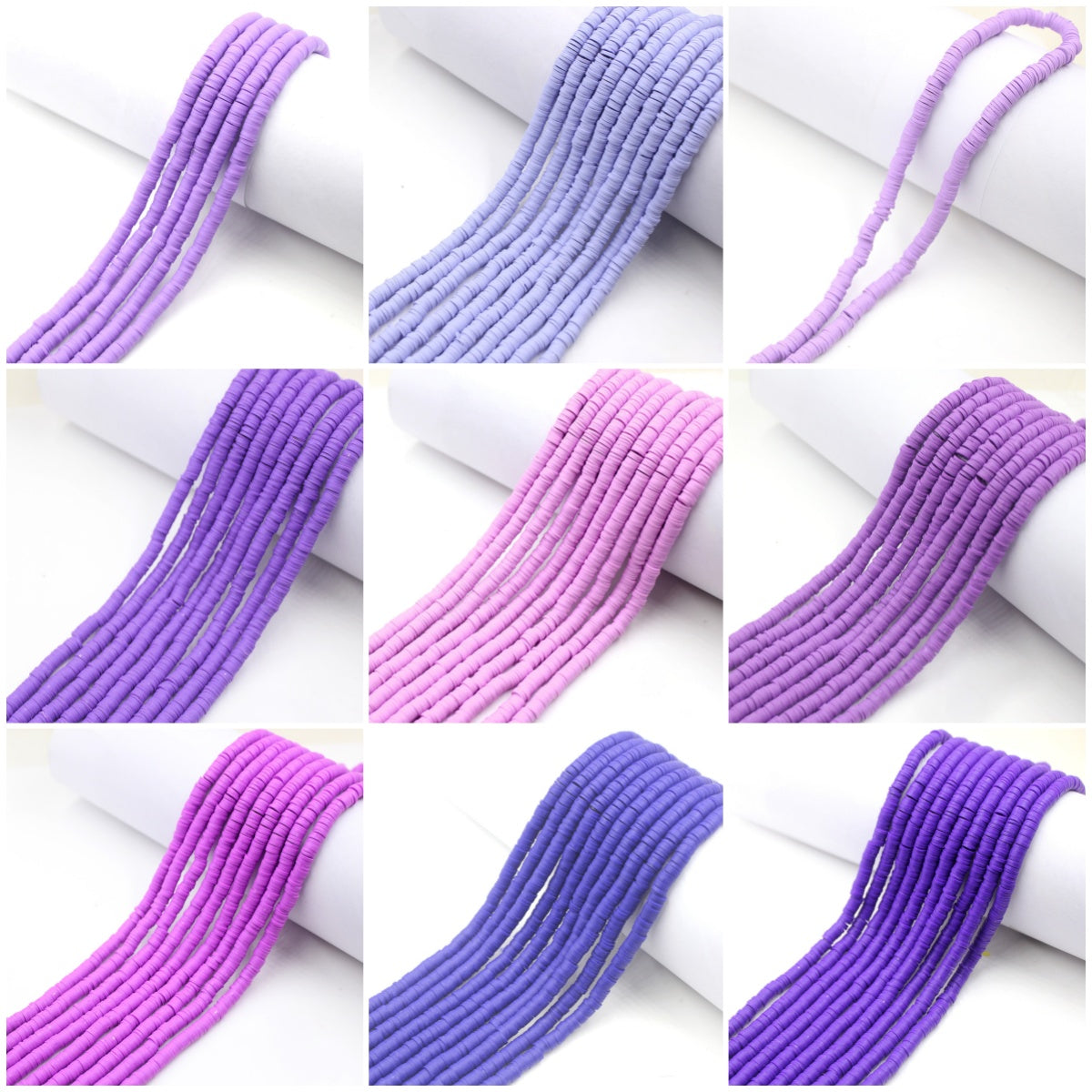 【Color 85#-155#】1 Strand- 16" 6mm vinyl Heishi beads, polymer clay beads