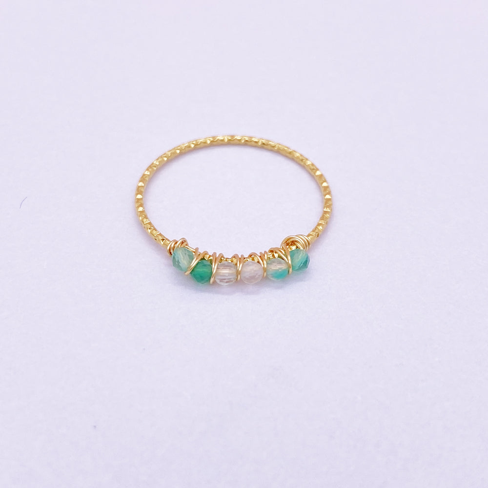 Thin ring with colorful gemstone,wire wrapped ring,wire ring for girls