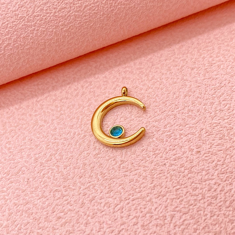 PC431 Crystal moon charm
