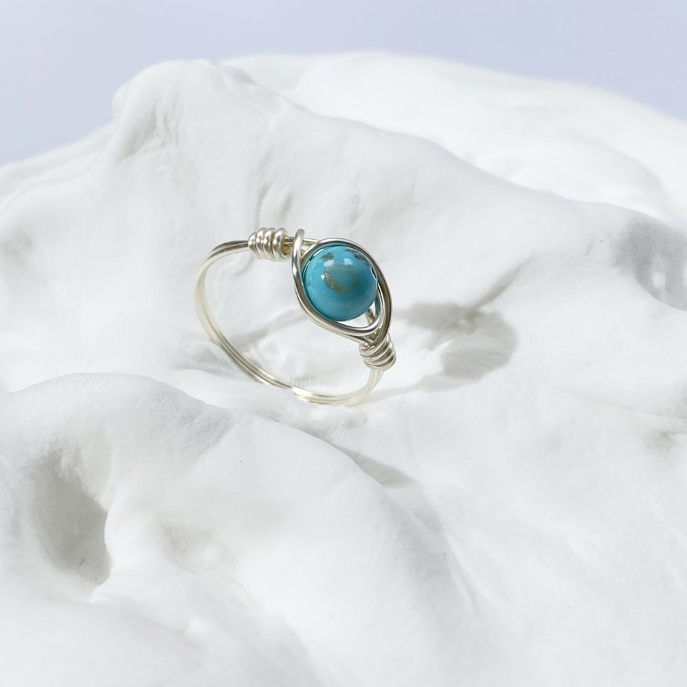 Turquoise Rings ,Wire wrapped jewelry ,handmade ring,Boho style for women