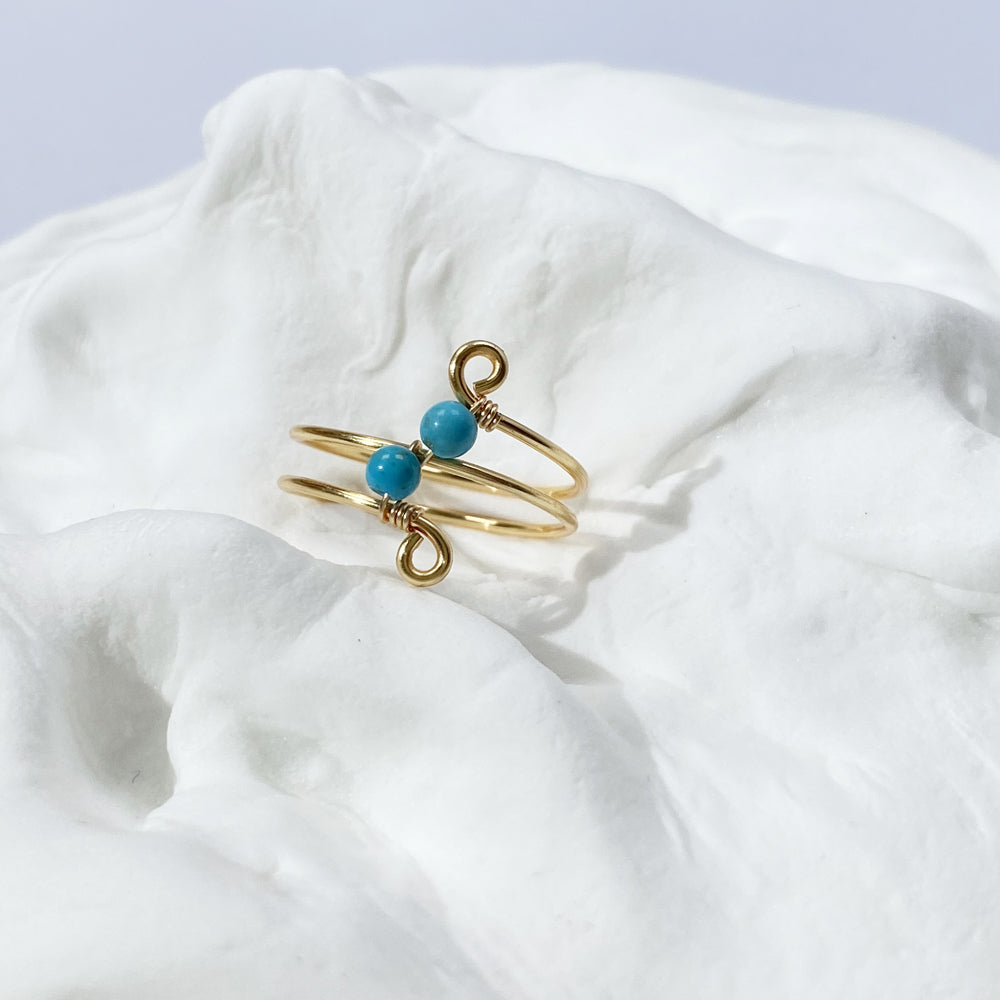Turquoise Rings ,Wire wrapped jewelry ,handmade ring,Boho style for women