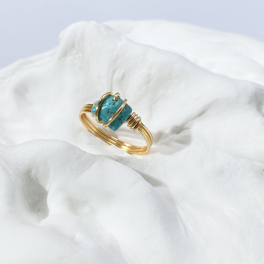 Turquoise Rings ,Wire wrapped jewelry ,handmade ring,Boho style for women