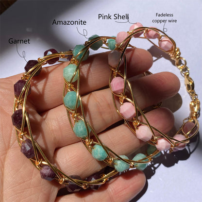 Wire wrap Bracelet Bangle ,Crystal Jewelry Unique gift for her