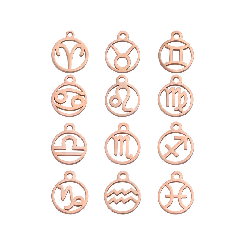 12 Signs Charms in Stainless Steel