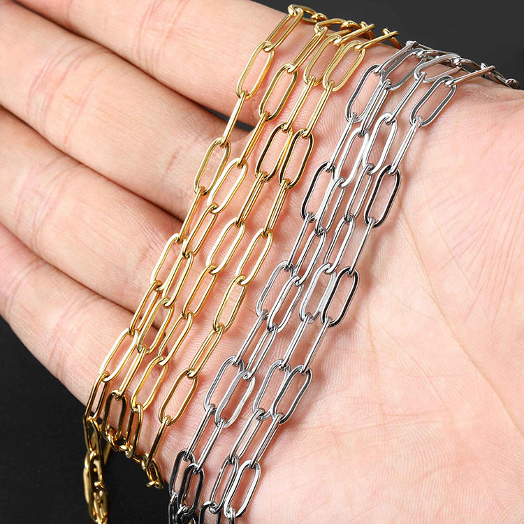 C1138 4mm Oval Chain-Vacuum Plating Waterproof Stainless steel chain