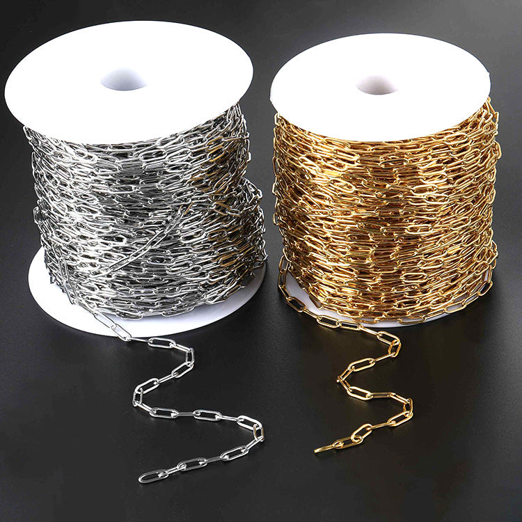 C1138 4mm Oval Chain-Vacuum Plating Waterproof Stainless steel chain