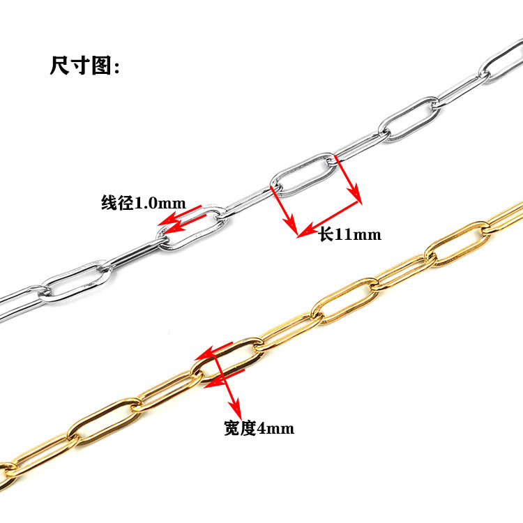 C1138 4mm Oval Chain-Vacuum Plating Waterproof Stainless steel chain