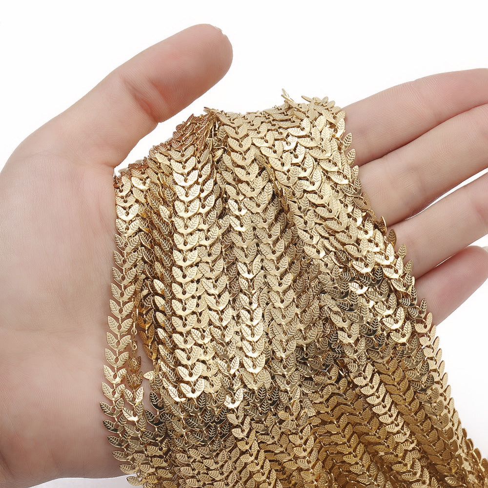 Leaf Chain -Vacuum Plating Waterproof Stainless steel chain