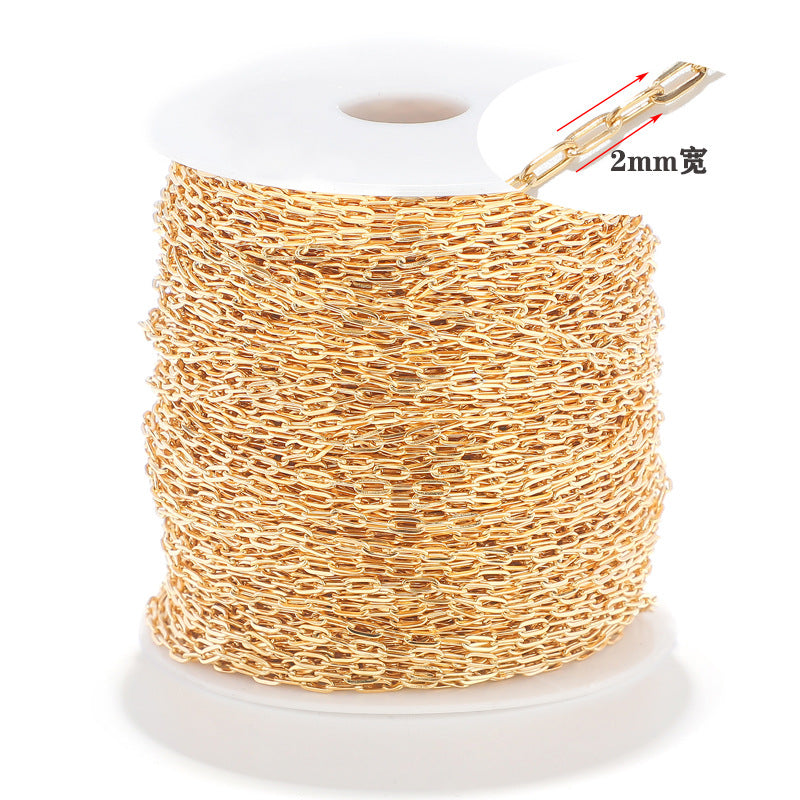 Mini paperclip chain-Vacuum Plating Waterproof Stainless steel chain