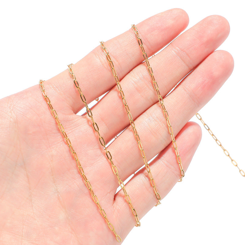 Mini paperclip chain-Vacuum Plating Waterproof Stainless steel chain