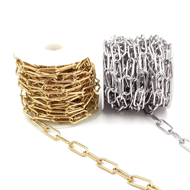 C1163 7mm Rectangle Chain-Vacuum Plating Waterproof Stainless steel chain
