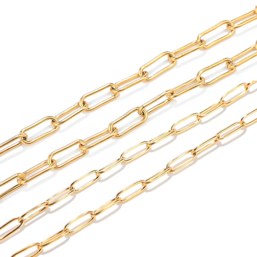 C1163 7mm Rectangle Chain-Vacuum Plating Waterproof Stainless steel chain