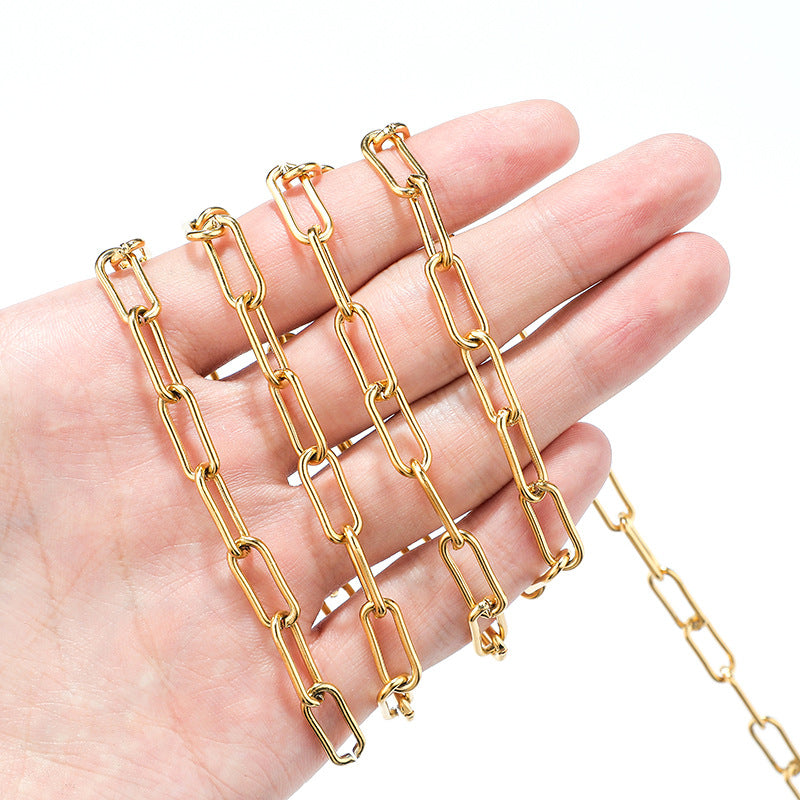 C1163 7mm Rectangle Chain-Vacuum Plating Waterproof Stainless steel chain