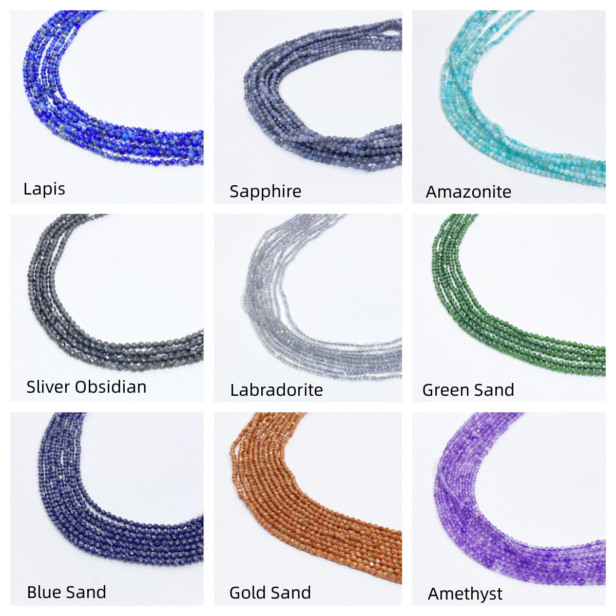 MIX 3mm Natural Faceted stone beads for jewelry DIY