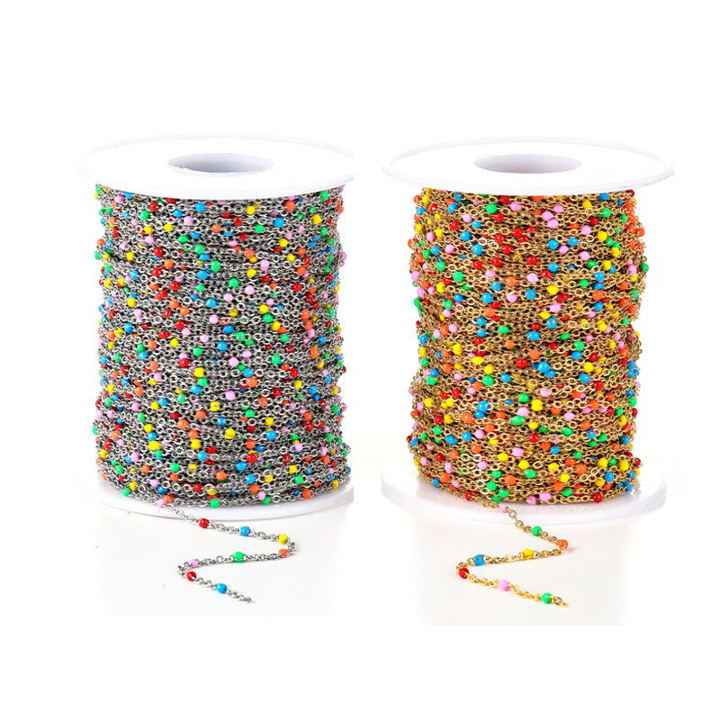 Enamel Chain-Vacuum Plating Waterproof Stainless steel chain