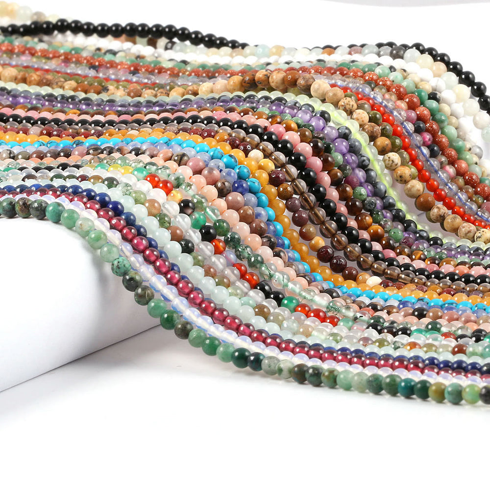 MIX 2MM and 3MM round stone beads for DIY jewelry