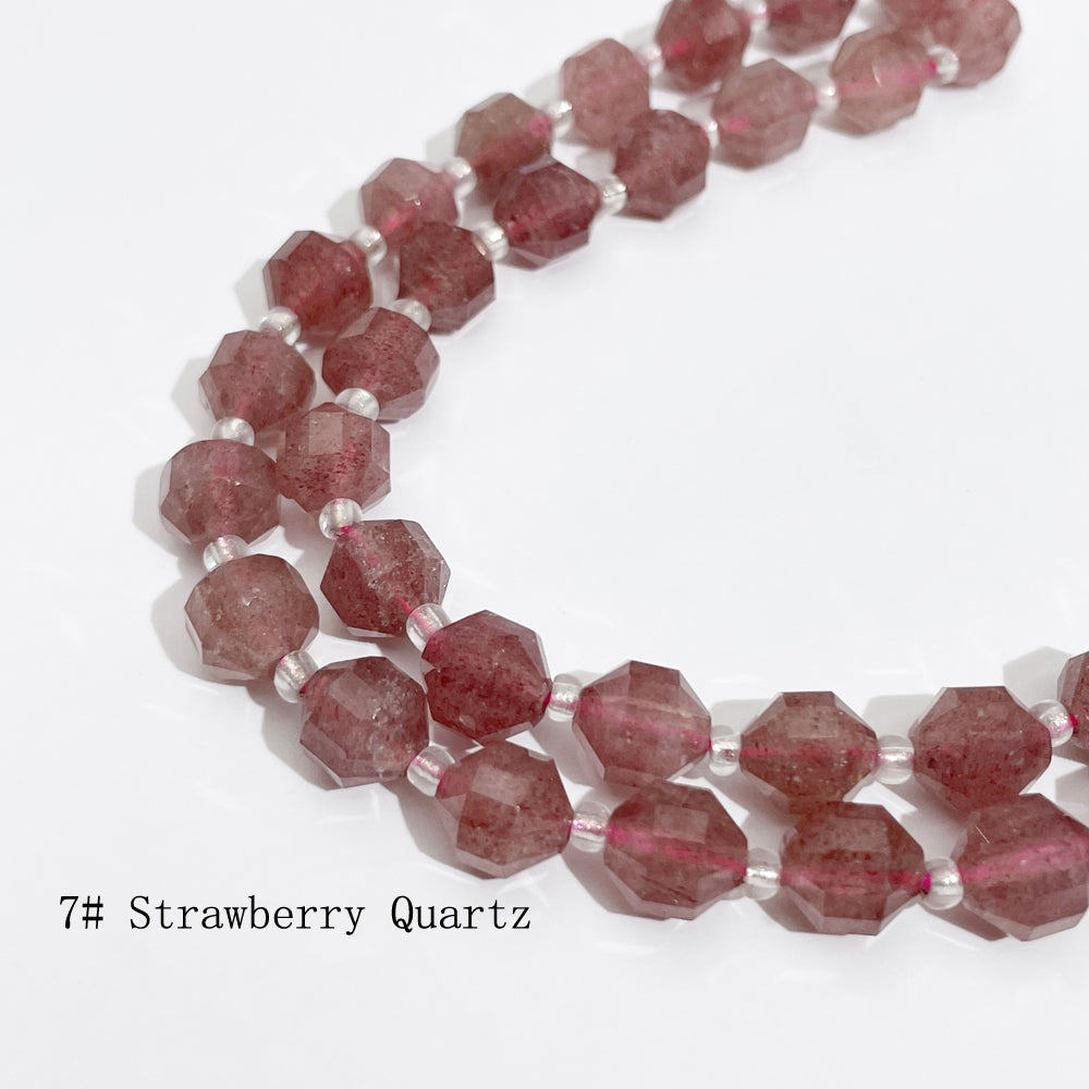 8mm Double Tip Faceted Semi-Precious Gemstone