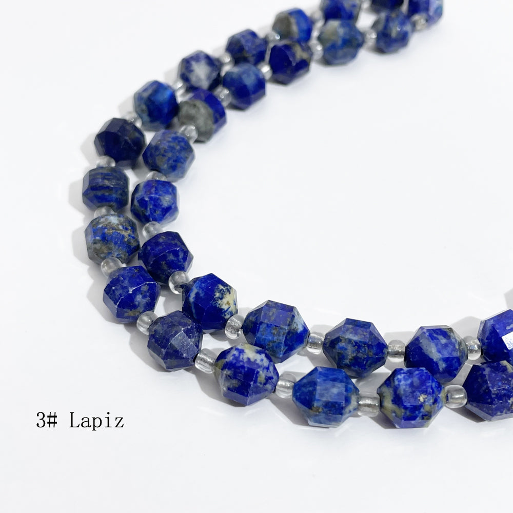 8mm Double Tip Faceted Semi-Precious Gemstone