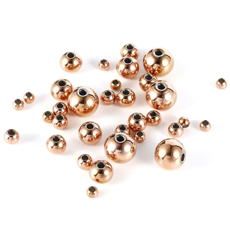 50pcs/pack Round Spacer Beads-Vacuum Plating Waterproof Stainless steel beads
