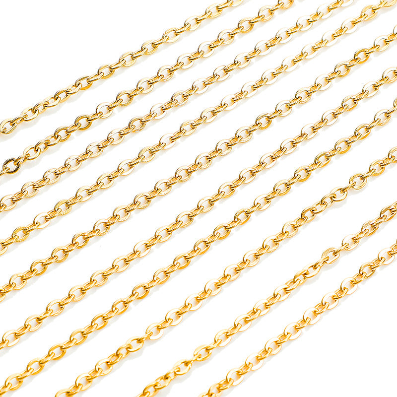 C03 Cross Chain-Vacuum Plating Waterproof Stainless steel chain