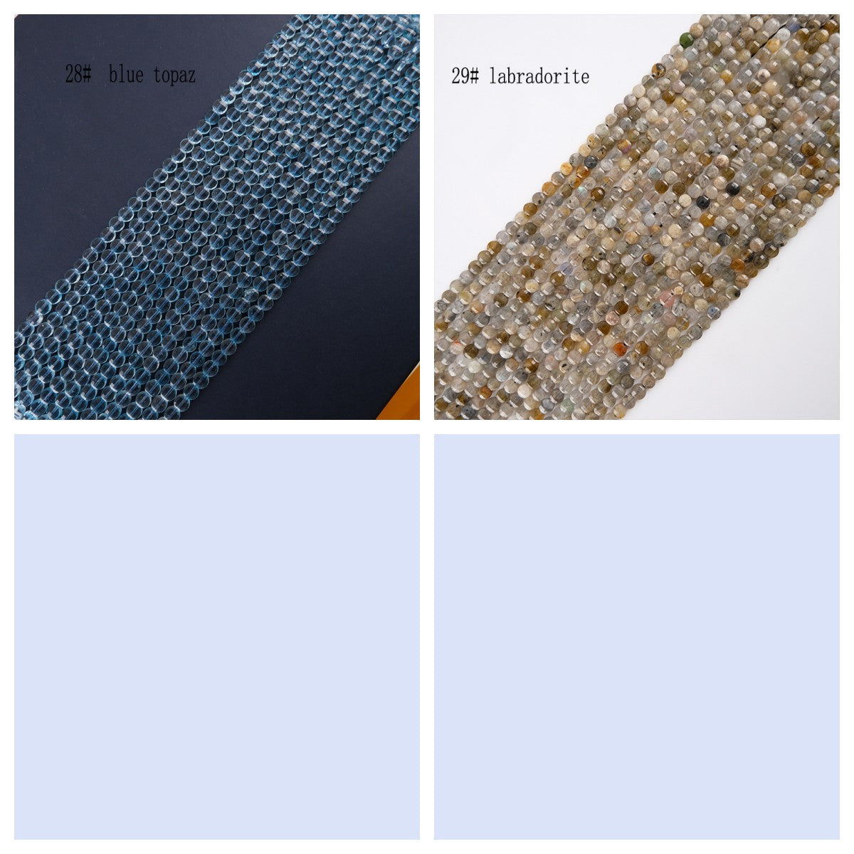 6mm FLAT faceted stone beads