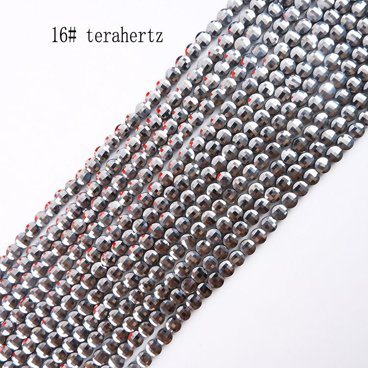 6mm FLAT faceted stone beads