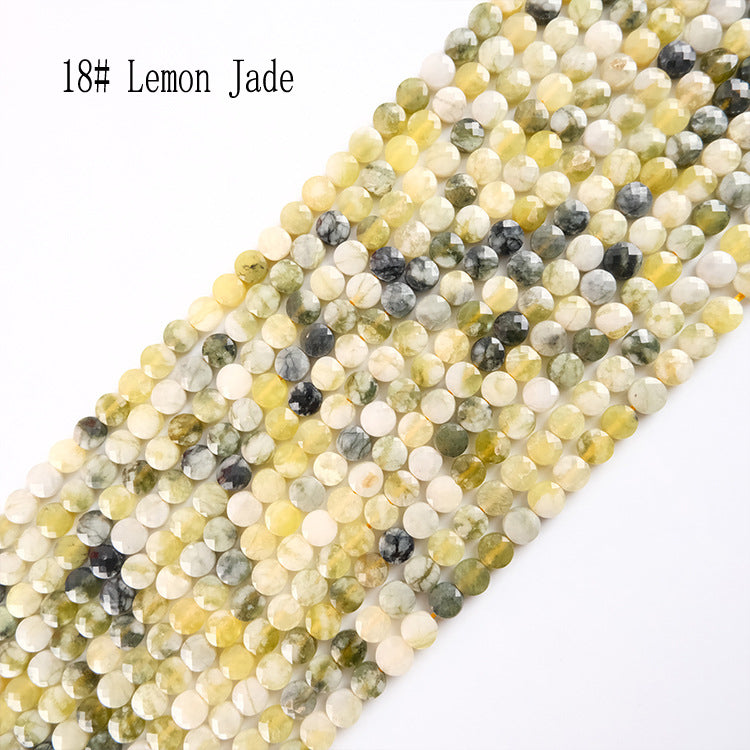 6mm FLAT faceted stone beads