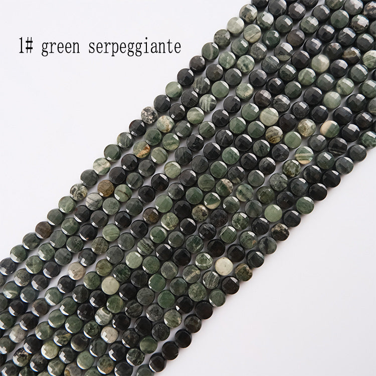 6mm FLAT faceted stone beads