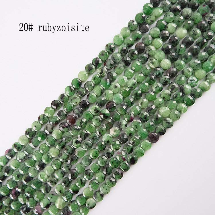 6mm FLAT faceted stone beads