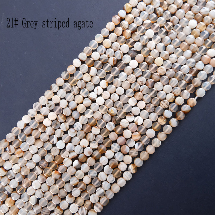 6mm FLAT faceted stone beads