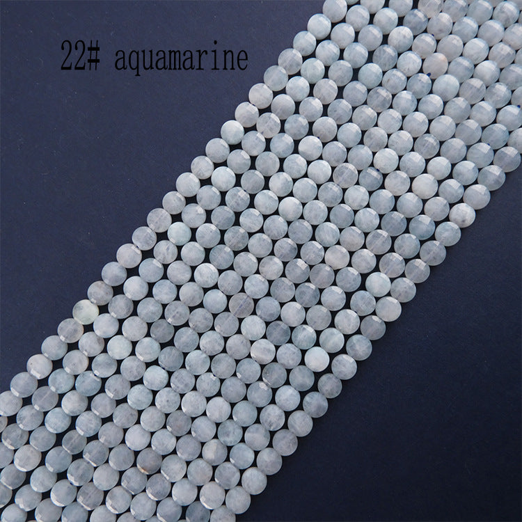 6mm FLAT faceted stone beads