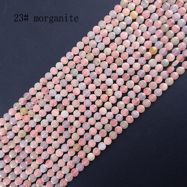 6mm FLAT faceted stone beads