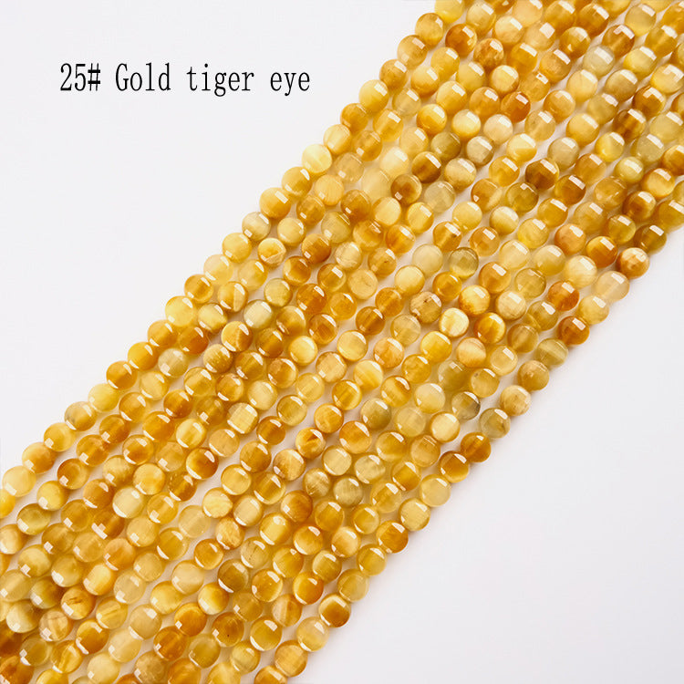 6mm FLAT faceted stone beads