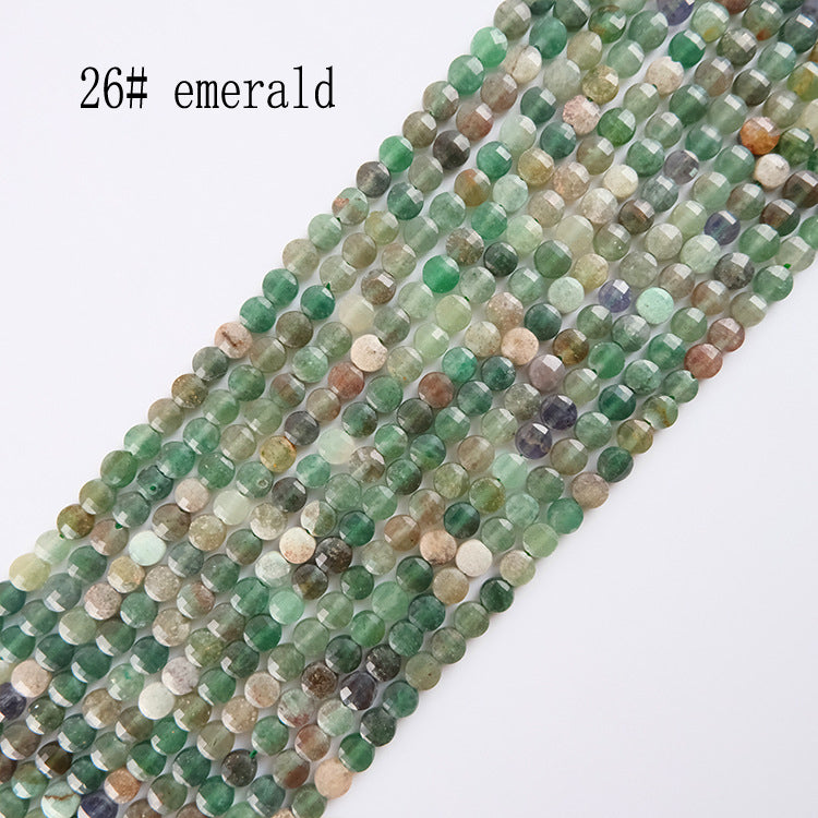6mm FLAT faceted stone beads