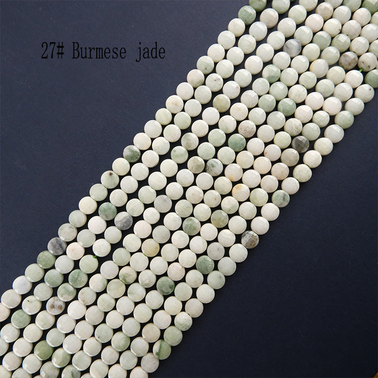 6mm FLAT faceted stone beads