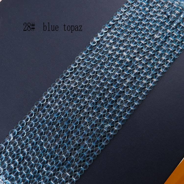 6mm FLAT faceted stone beads