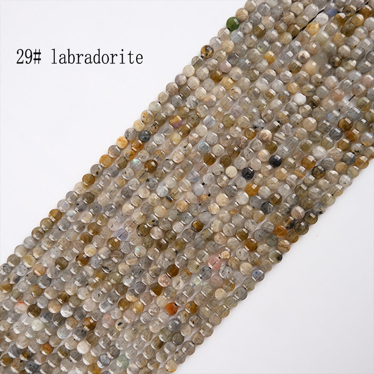6mm FLAT faceted stone beads