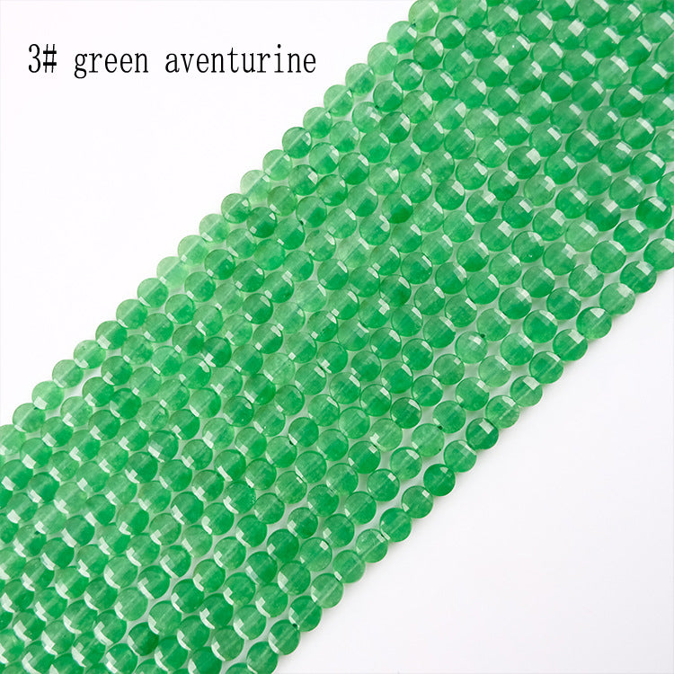 6mm FLAT faceted stone beads