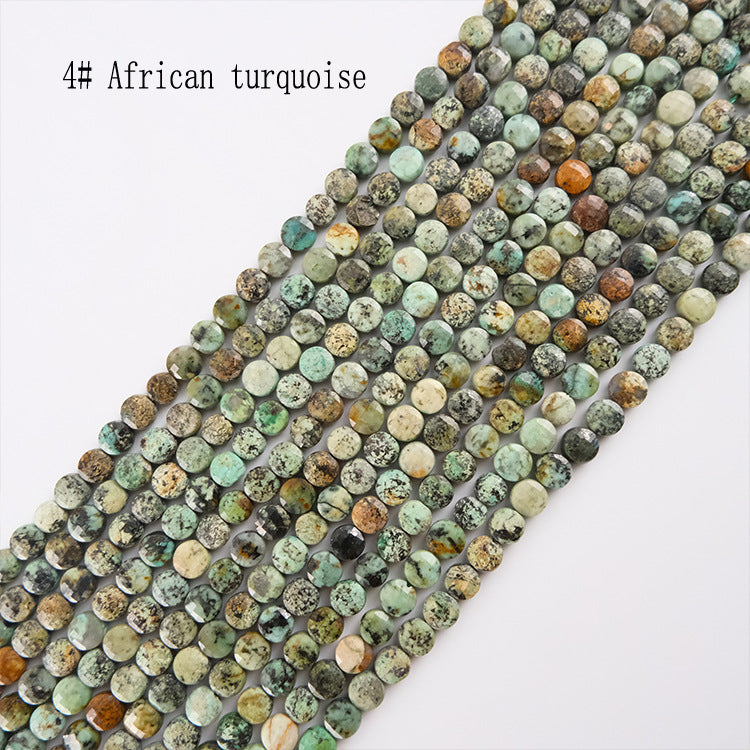 6mm FLAT faceted stone beads