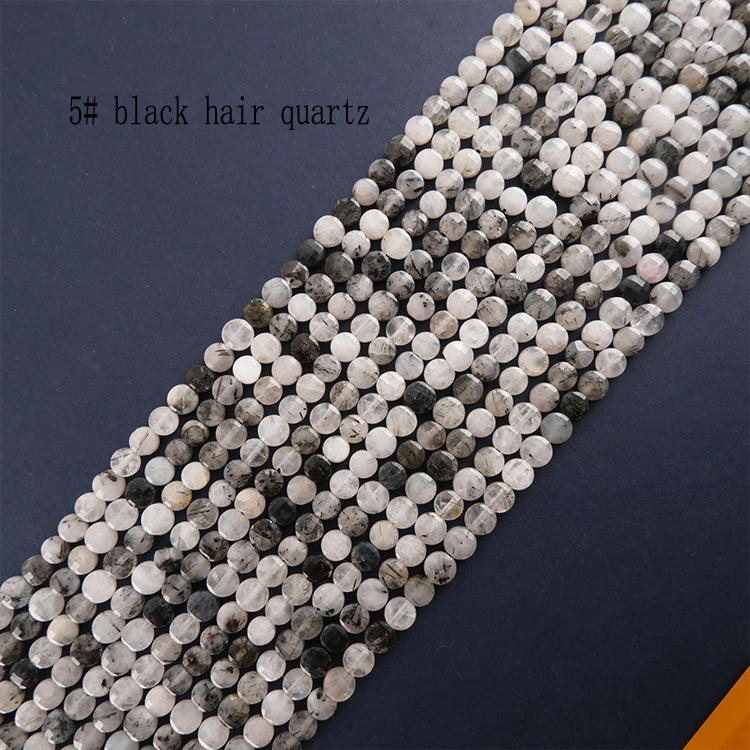6mm FLAT faceted stone beads