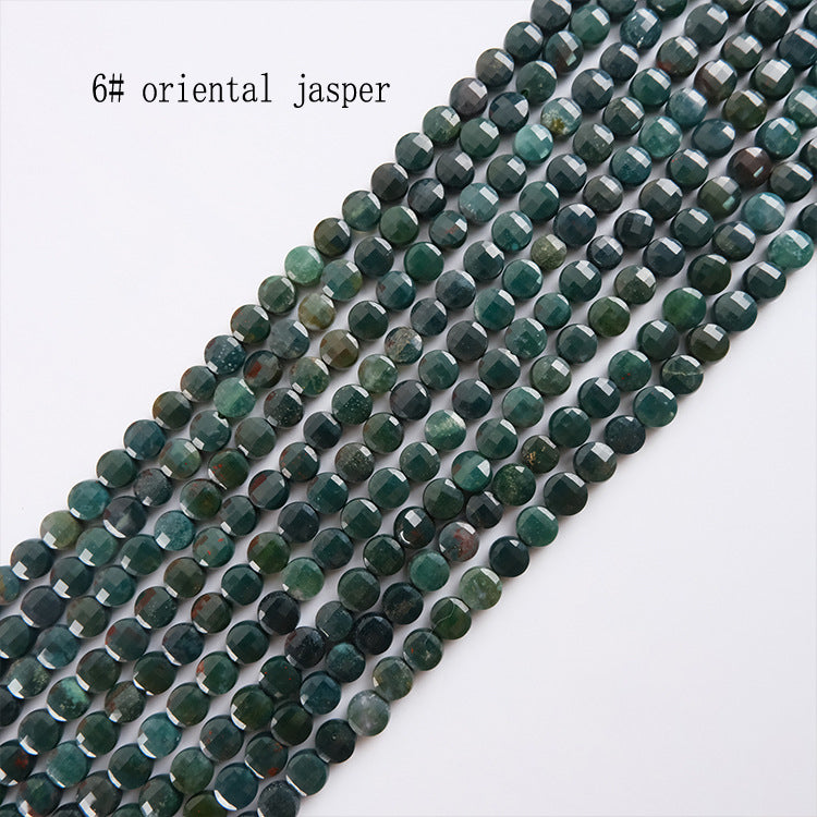 6mm FLAT faceted stone beads