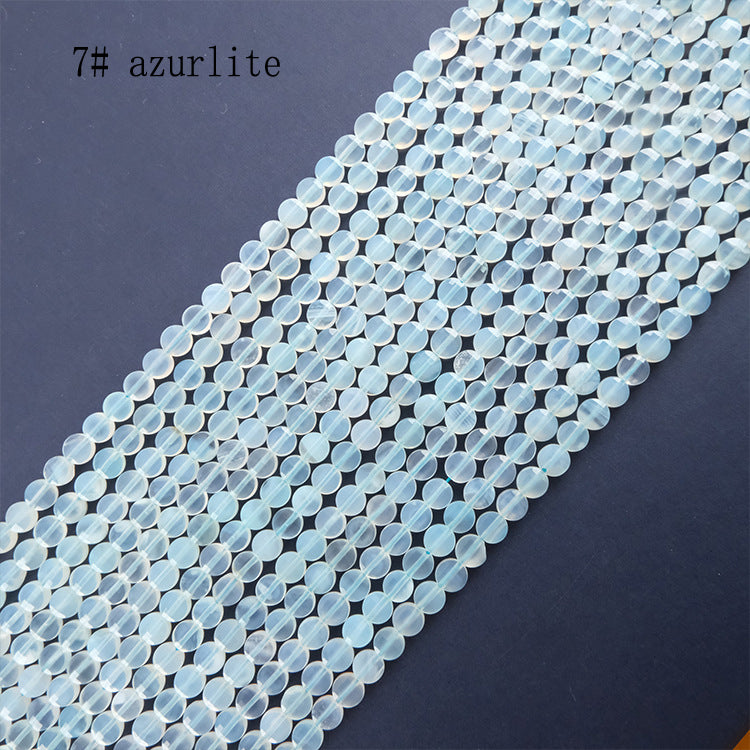 6mm FLAT faceted stone beads