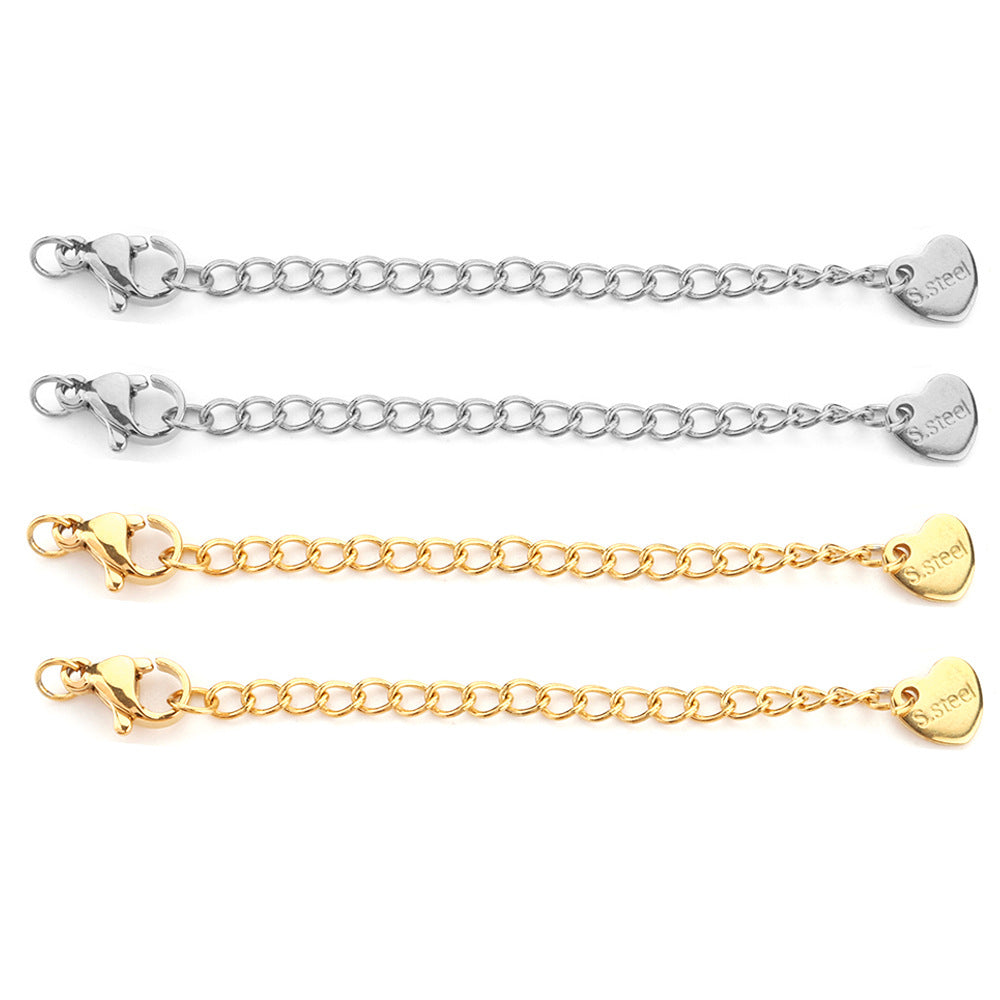 10pcs/pack lobster clasp and adjust chain set -Vacuum Plating Waterproof Stainless steel